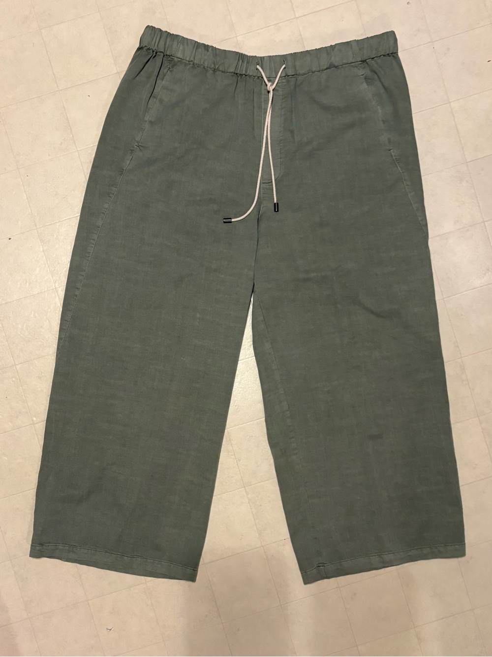Universal Thread Olive Drawstring Wide-Leg Linen-Blend Lounge Pants Size XXL